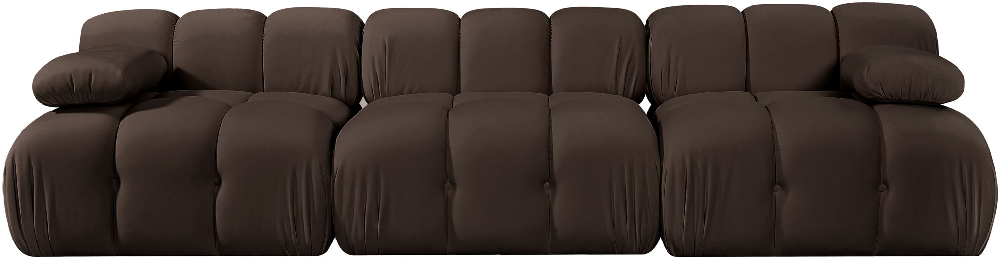 Orin 111" Velvet Performance Fabric Upholstered 3 Pc. Modular Sofa