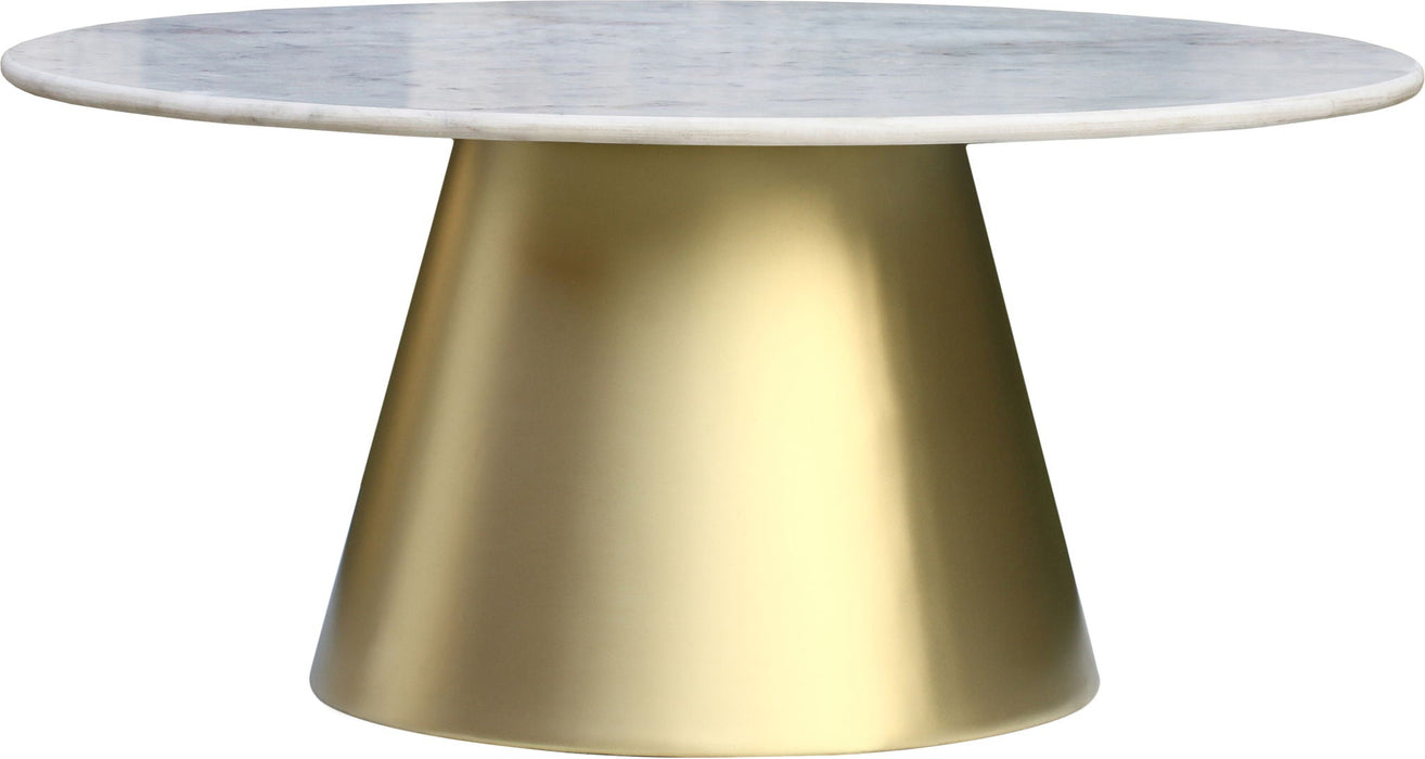 Sorrento Genuine Marble Top And Metal Base End / Side Table