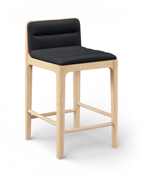 Ellis Cane And Vegan Leather Upholstered Counter Stool