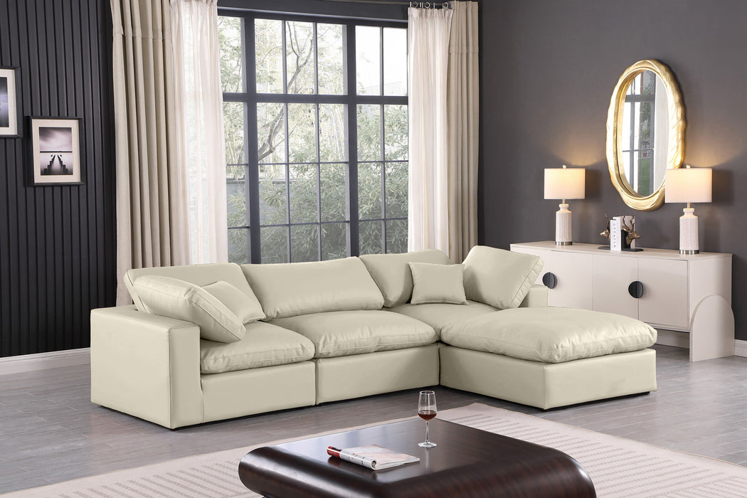 Comfy 119" Vegan Leather Upholstered 4pc. Modular Sectional