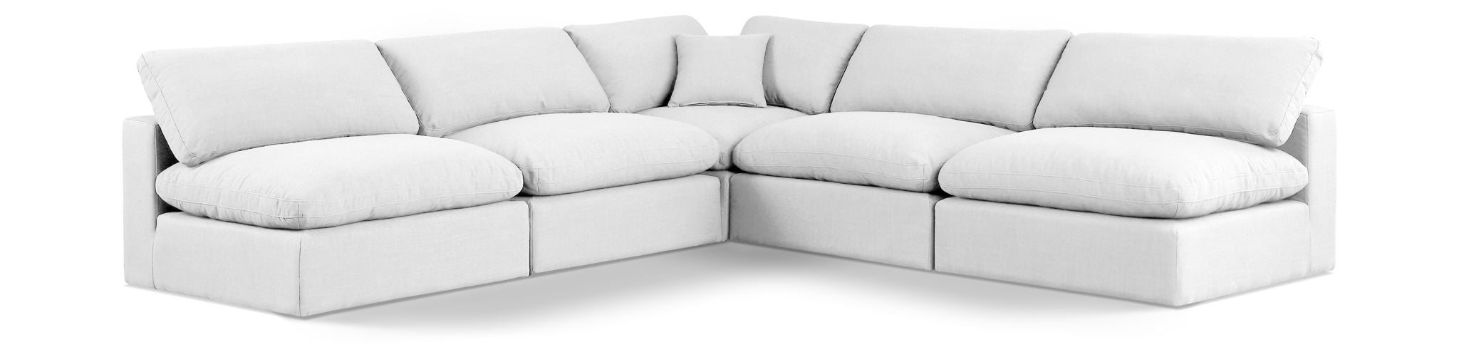 Comfy 118" Linen Textured Fabric Upholstered 5pc. Modular Sectional