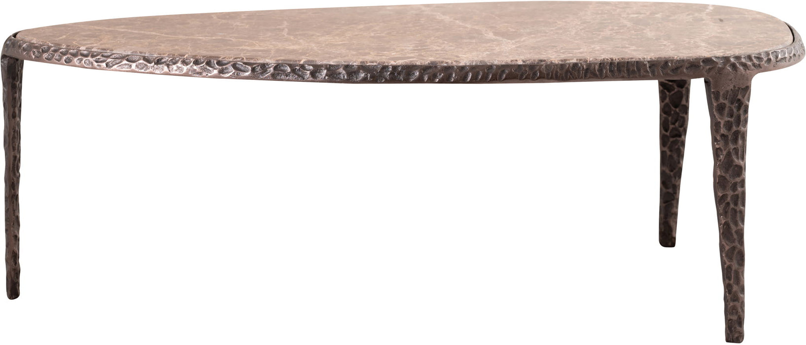 Gild Genuine Marble Top And Aluminum Base End Table