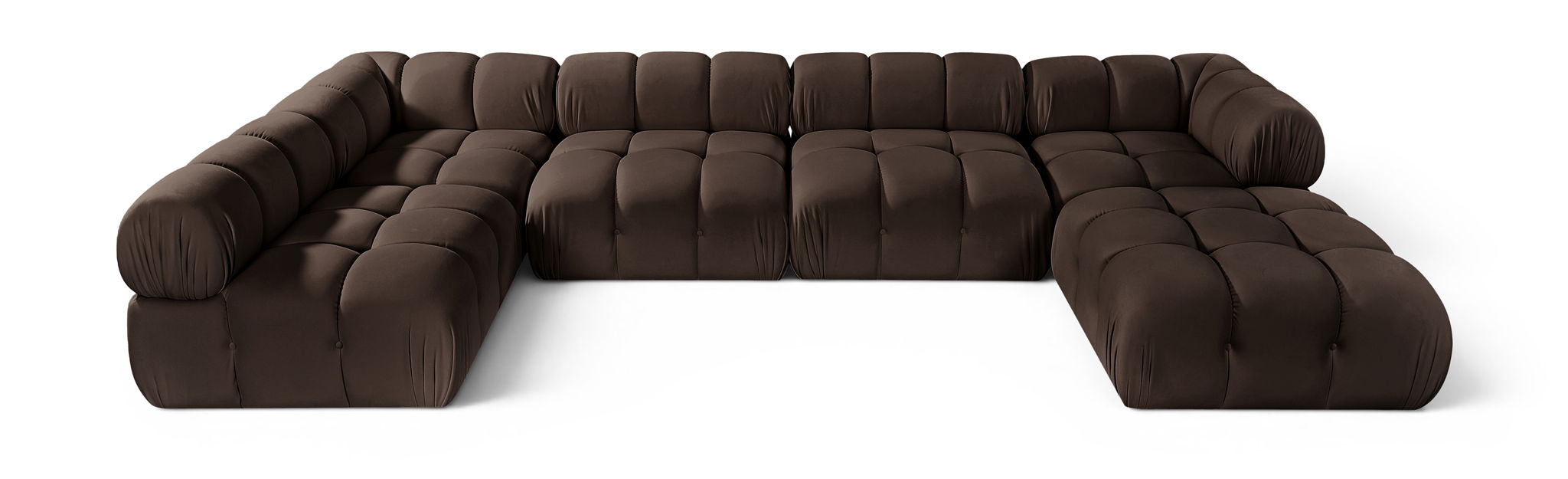 Orin 148" Velvet Performance Fabric Upholstered 6 Pc. Modular Sectional