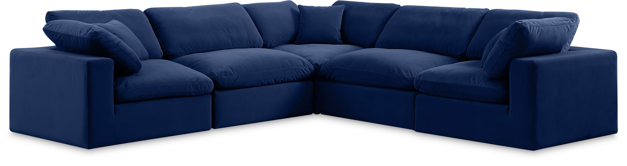Seccional modular tapizado de terciopelo Comfy de 119" de 5 piezas