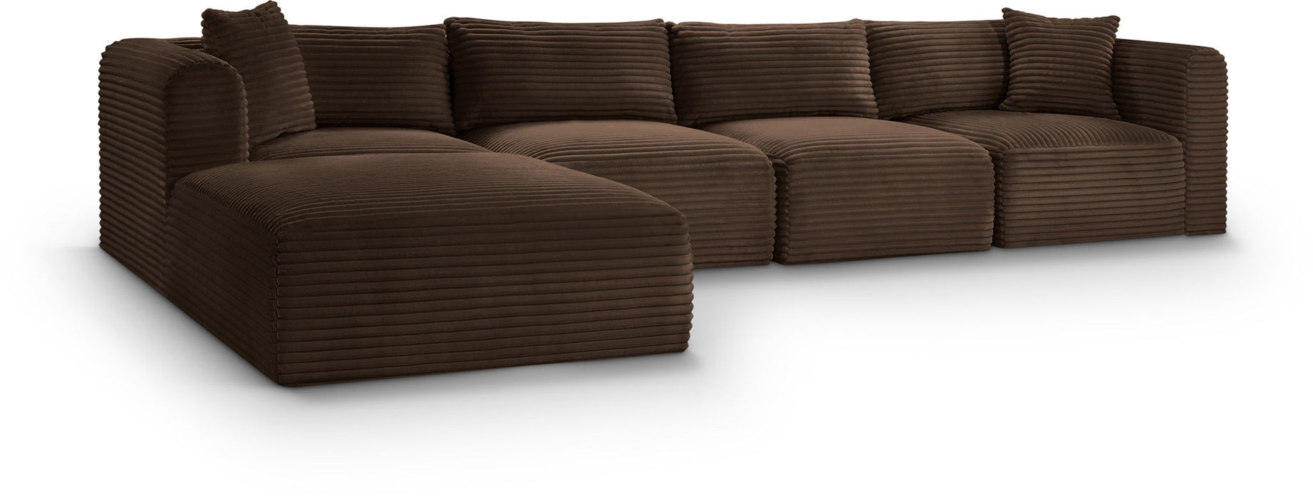 Shaggy 140" Corduroy Performance Fabric Upholstered Modular Sectional