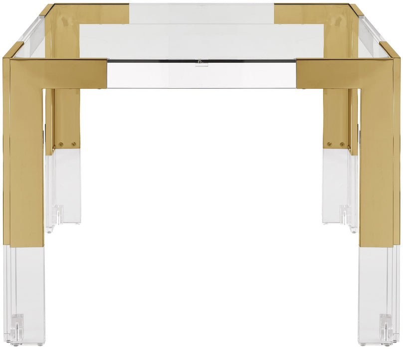 Casper 38" Glass Top, Acrylic And Steel Base Dining / Game Table