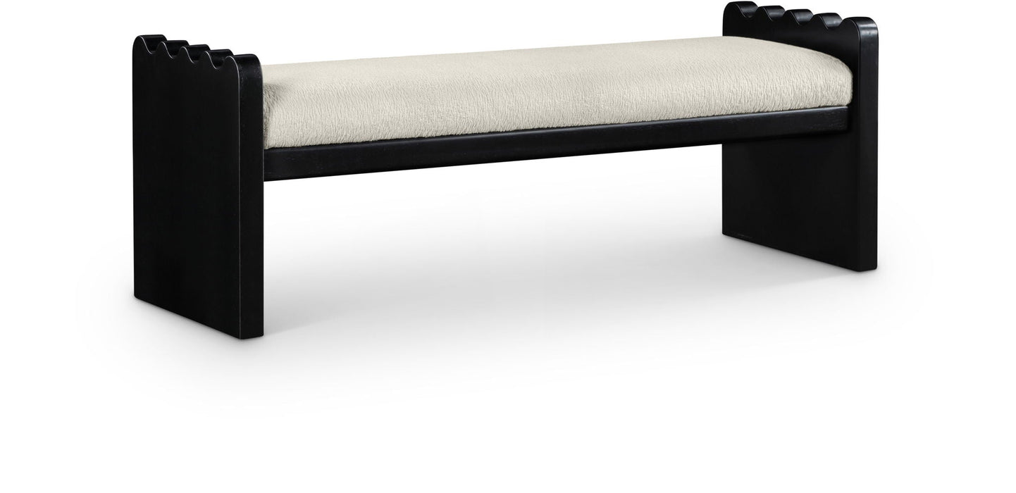 Sonia Velour Fur Fabric Upholstered Bench