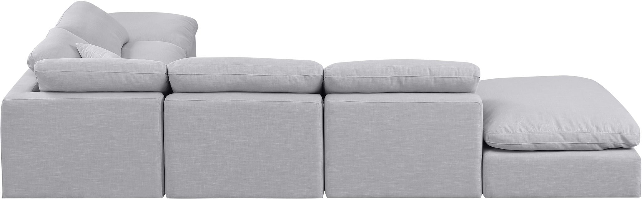 Indulge 140" Linen Textured Fabric Upholstered 6pc. Modular Sectional