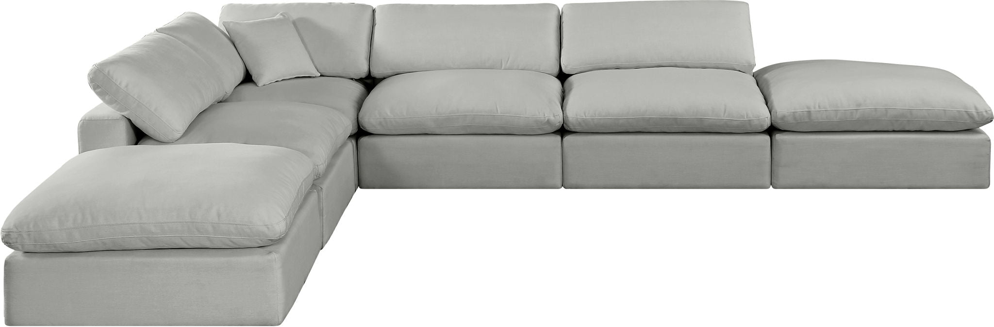 Comfy 157" Linen Textured Fabric Upholstered 6pc. Modular Sectional