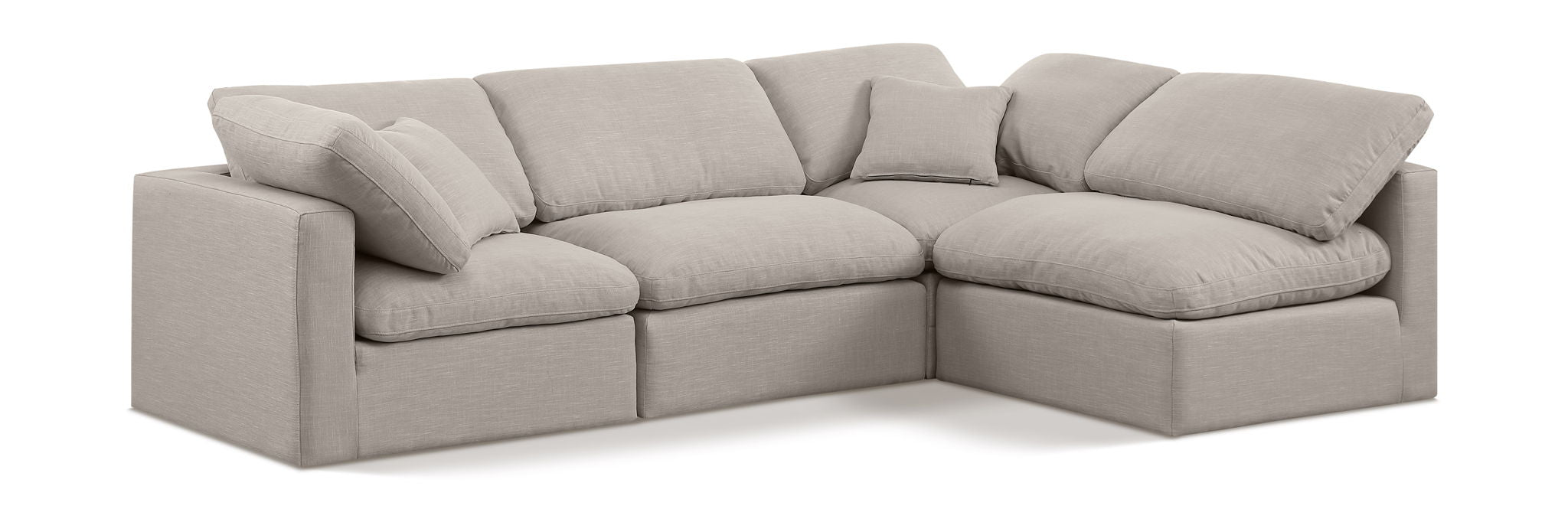 Indulge 105" Linen Textured Fabric Upholstered 4pc. Modular Sectional