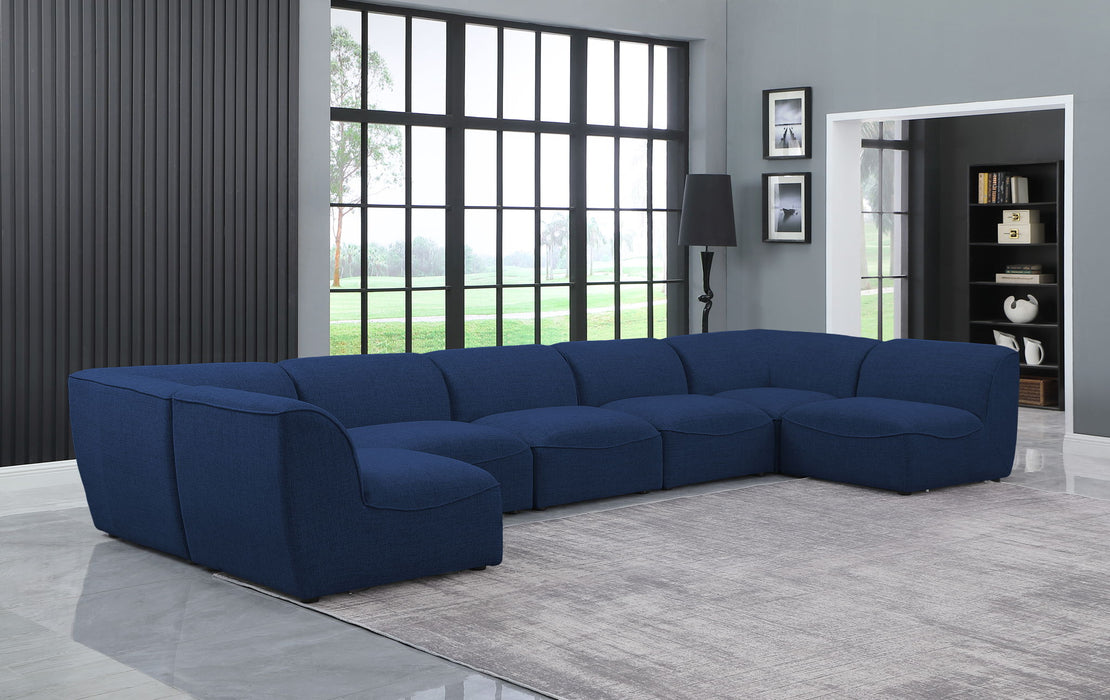 Miramar 175" Linen Textured Fabric Upholstered 7pc. Modular Sectional