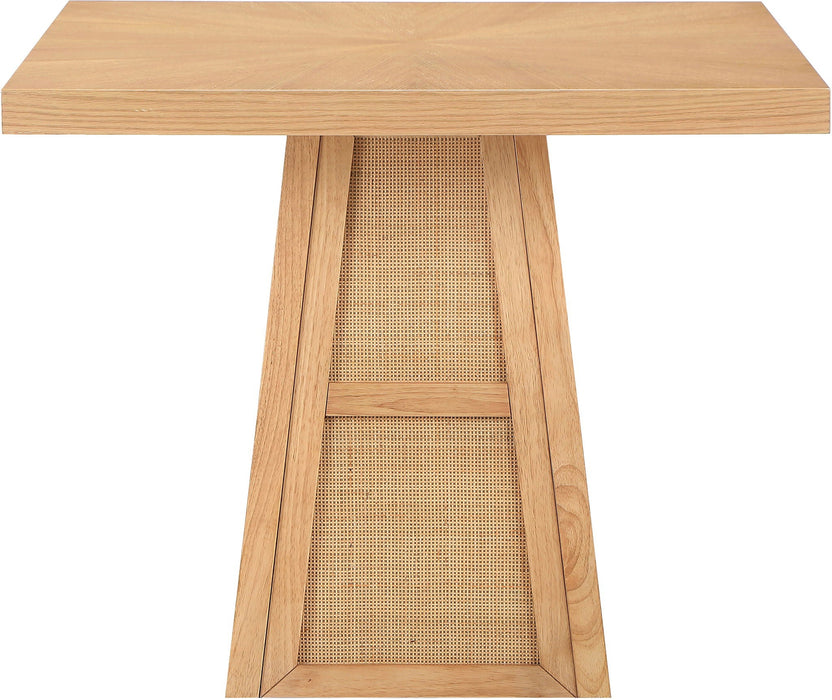 Fenwick 36.25" Cane, Oak Veneer And Solid Wood Dining Table
