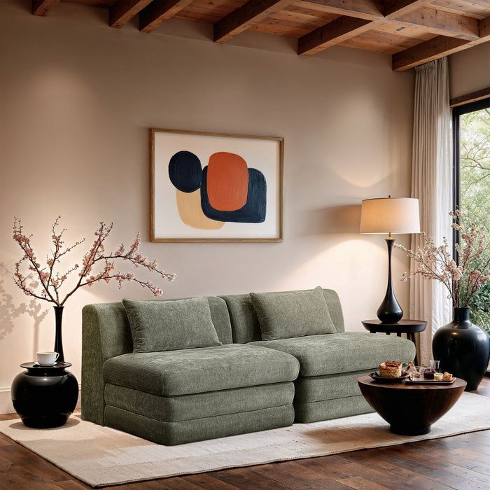Stellar 76" Chenille Fabric Upholstered 2pc. Modular Loveseat