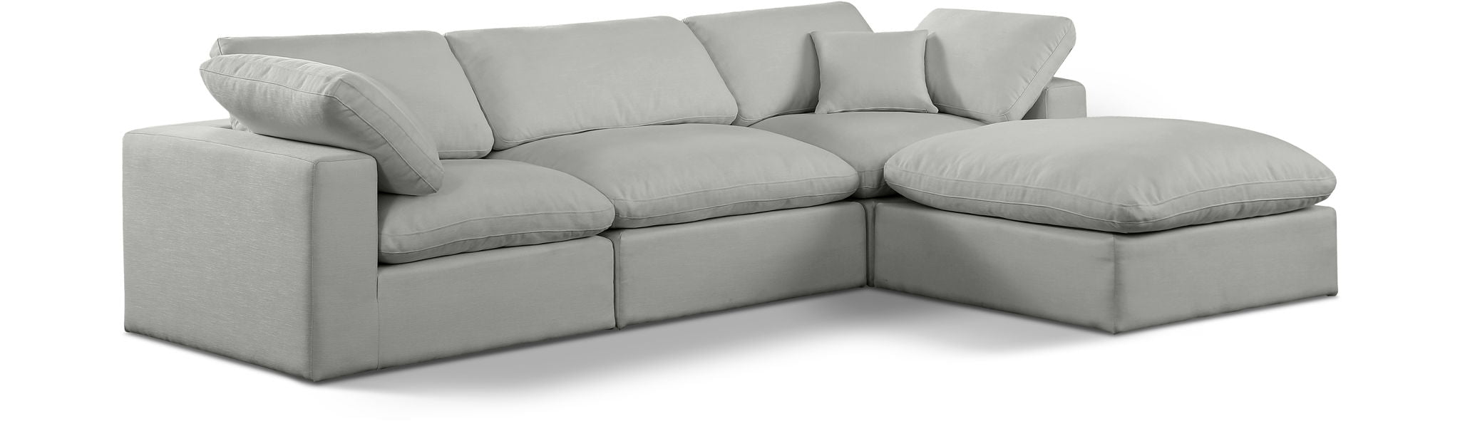 Comfy 119" Linen Textured Fabric Upholstered 4pc. Modular Sectional