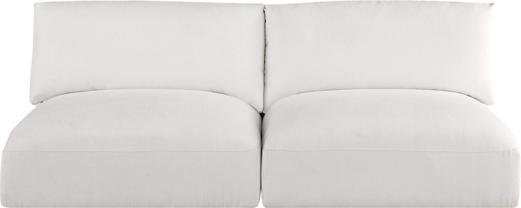 Ease 76" Fabric Upholstered 2pc. Armless Modular Loveseat