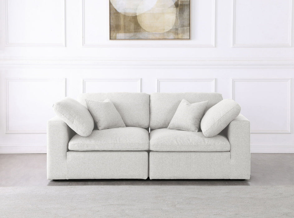 Serene 80" Linen Textured Fabric Upholstered Deluxe Comfort 2pc. Modular Sofa
