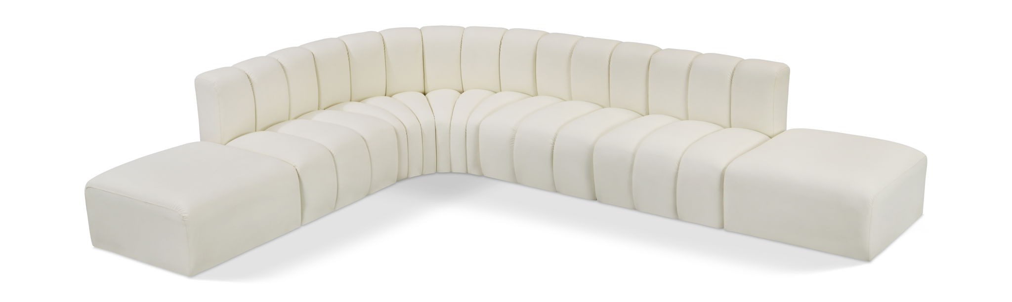 Arc 172" Vegan Leather Upholstered 7pc. Modular Sectional