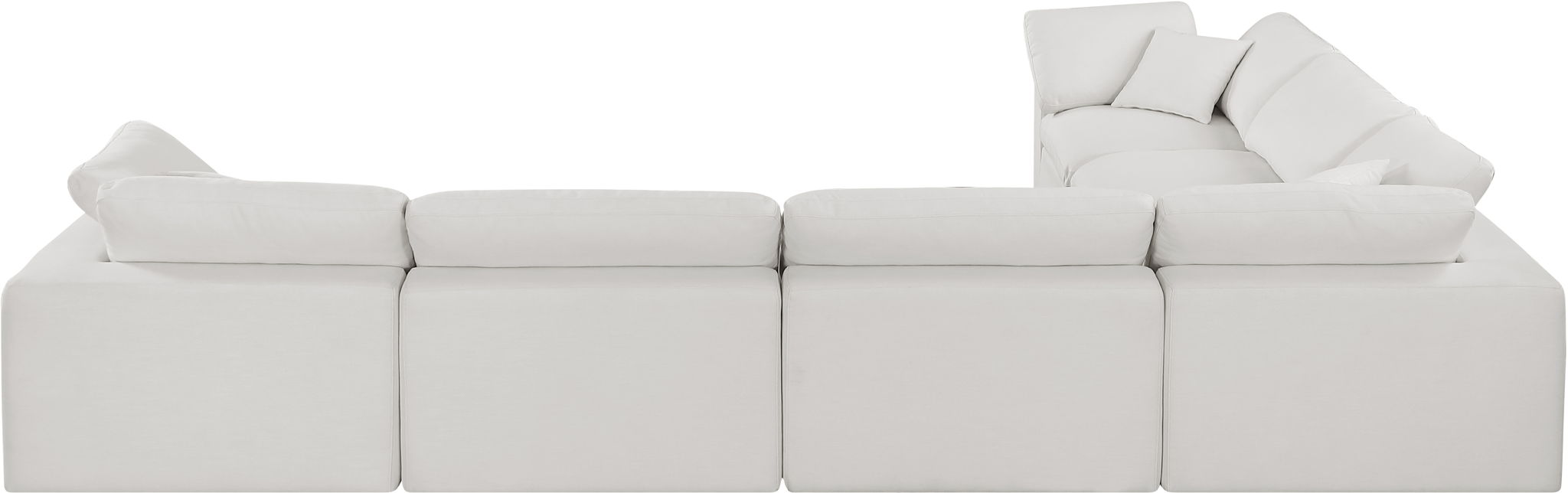 Comfy 158" Linen Textured Fabric Upholstered 6pc. Modular Sectional