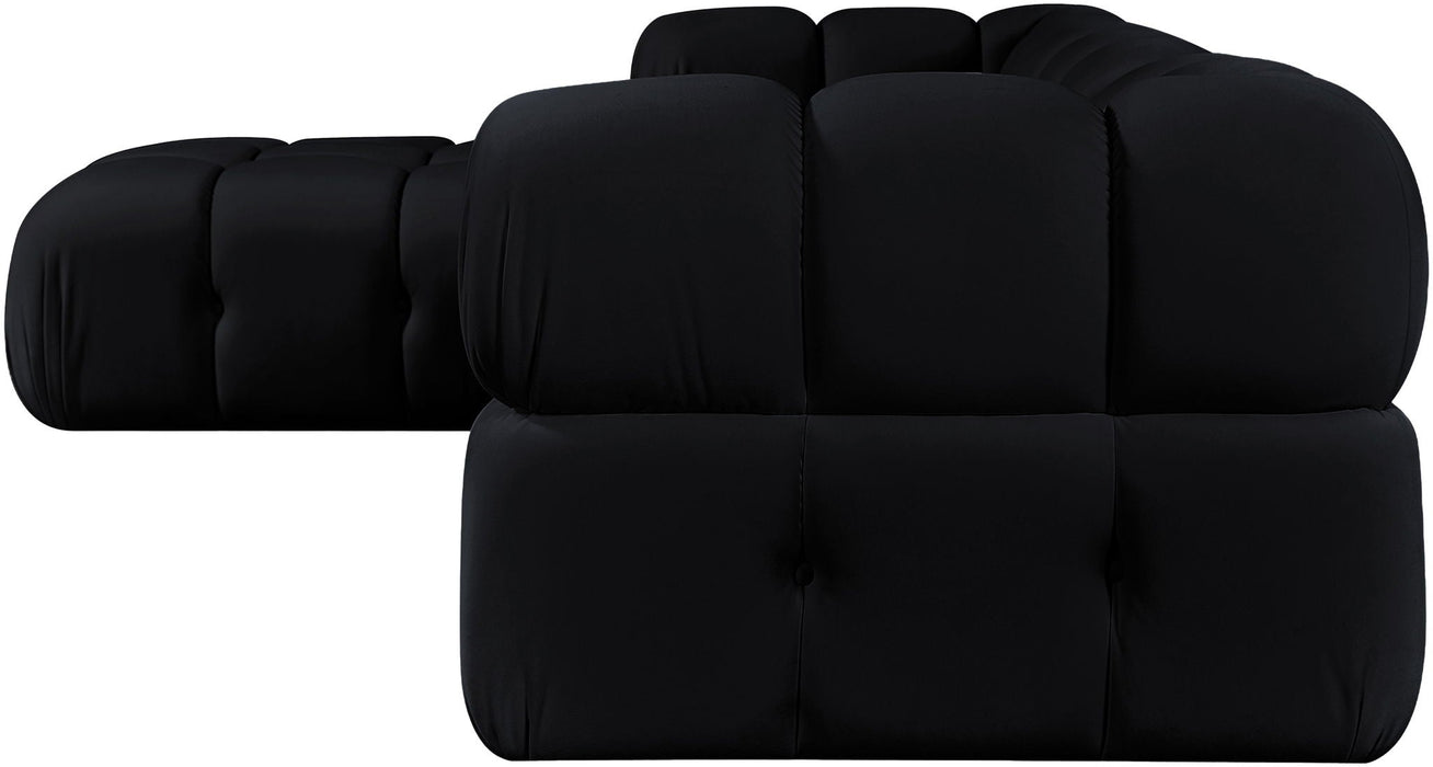 Orin 111" Velvet Performance Fabric Upholstered 4 Pc. Modular Sectional