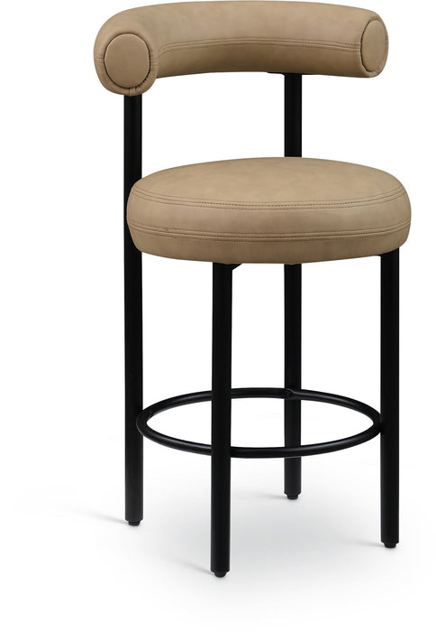 Bordeaux Vegan Leather Upholstered Counter Stool
