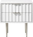 Modernist 22.5" Wood Veneer And Stainless Steel Base Nightstand - White