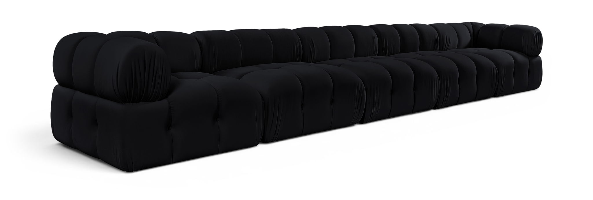 Orin 185" Velvet Performance Fabric Upholstered 5 Pc. Modular Sofa