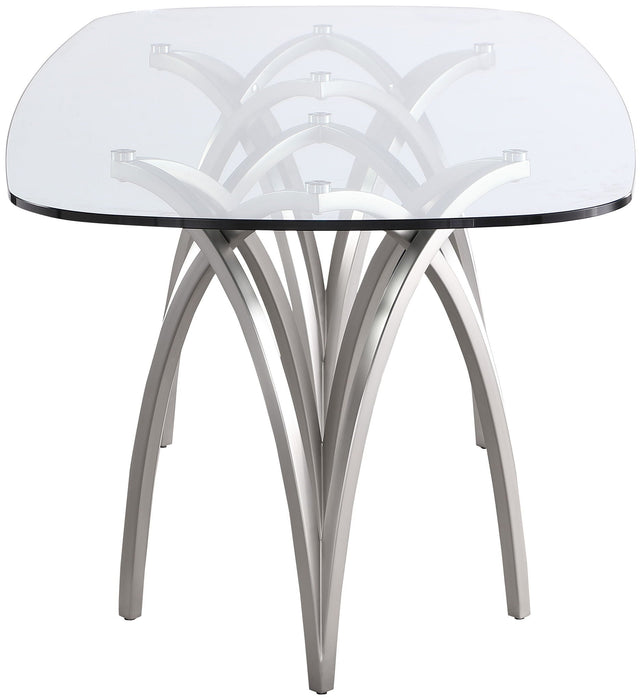 Madelyn 90.5" Glass Top And Metal Base Dining Table