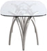 Madelyn 90.5" Glass Top And Metal Base Dining Table