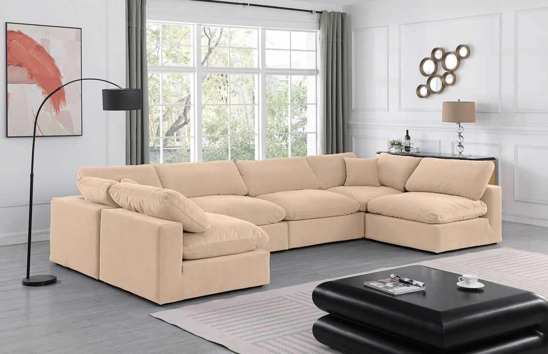 Comfy 158" Velvet Upholstered 6pc. Modular Sectional