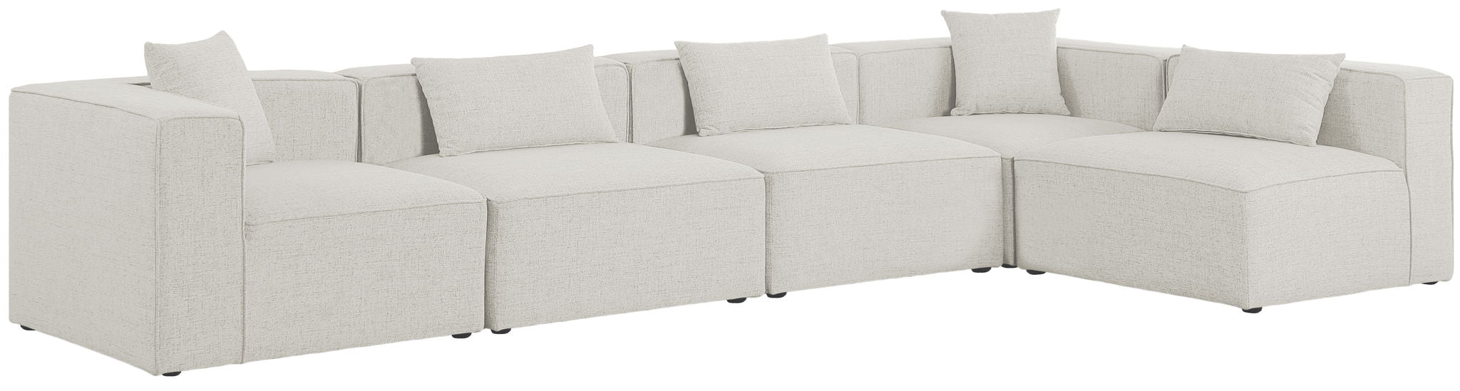 Cube 144" Fabric Upholstered 5pc Modular Sectional