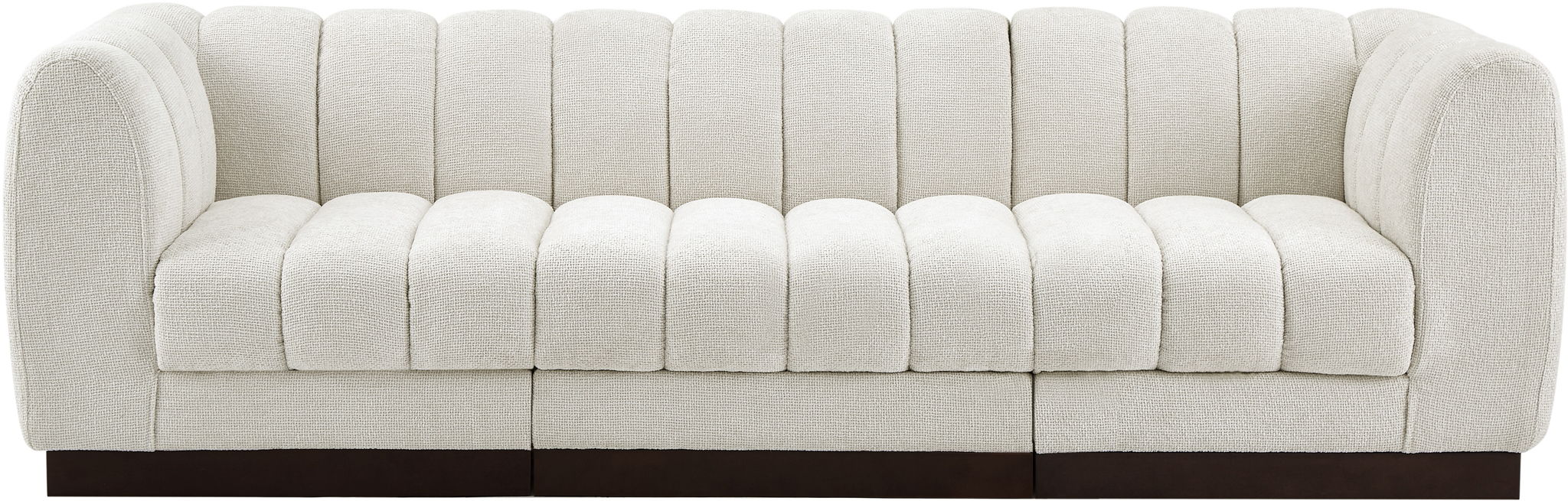 Quinn 101" Chenille Fabric Upholstered 3pc. Modular Sofa