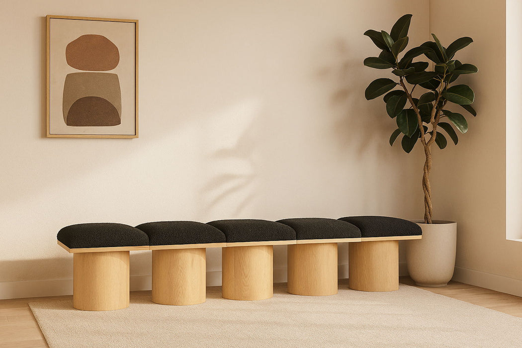 Pavilion Boucle Fabric Upholstered 5pc. Modular Bench