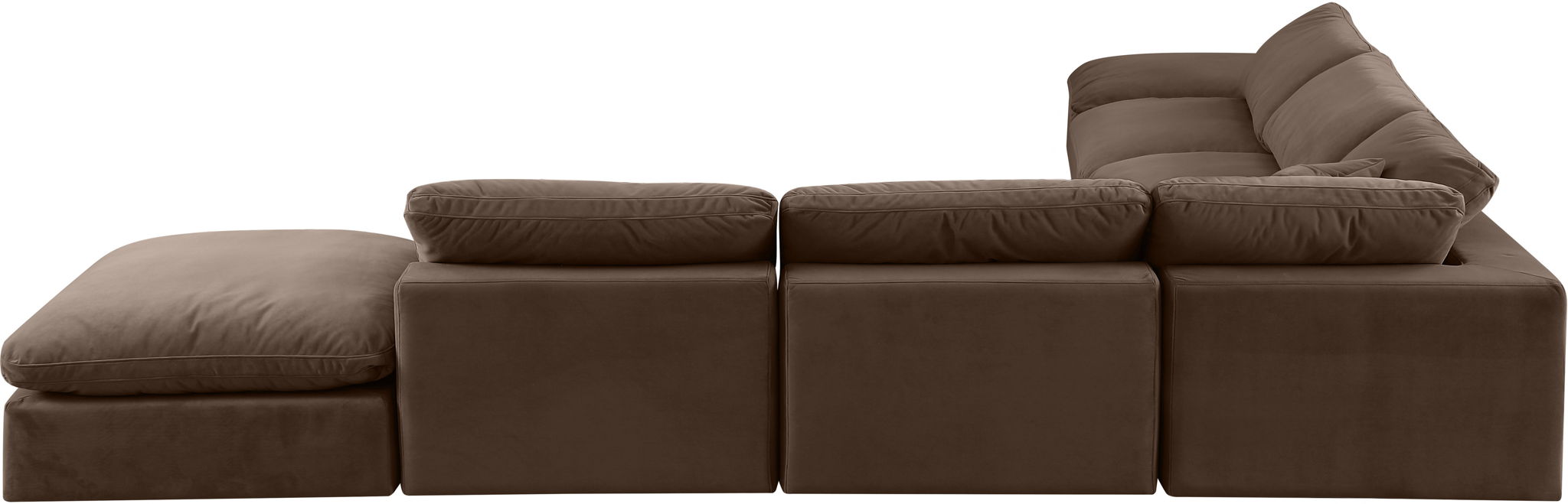 Seccional modular tapizado de terciopelo Comfy de 157" de 7 piezas