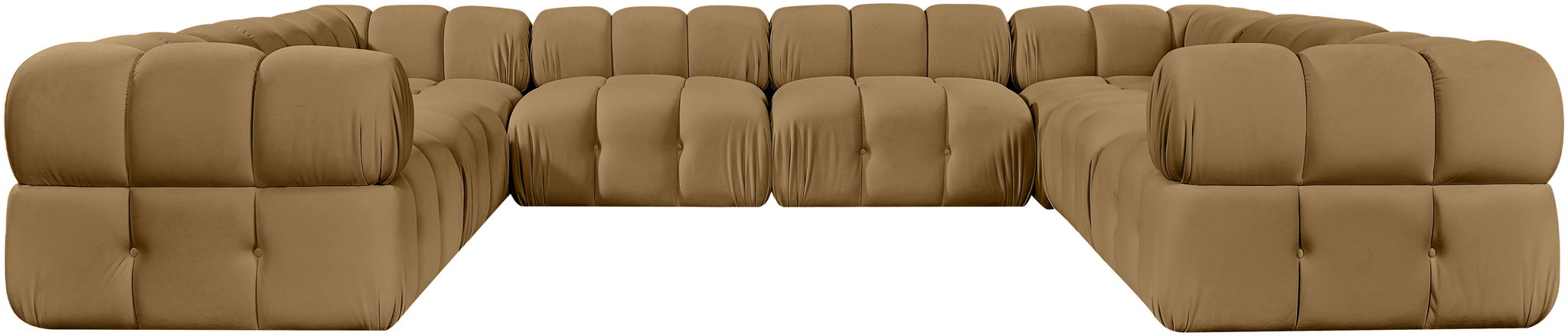 Orin 148" Velvet Performance Fabric Upholstered 8 Pc. Modular Sectional