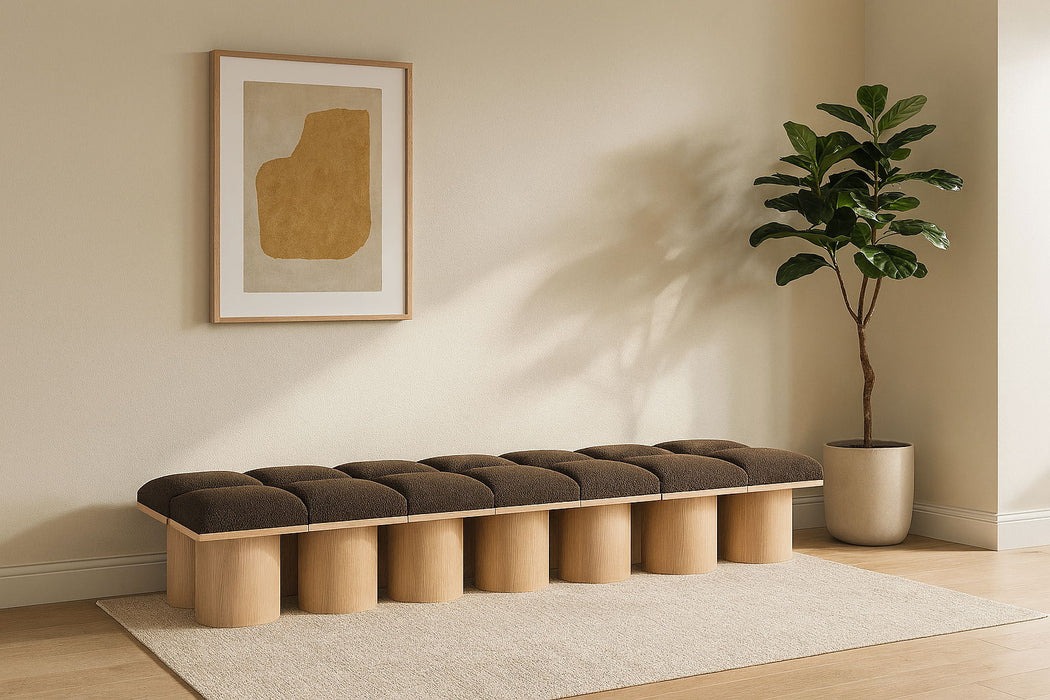 Pavilion Boucle Fabric Upholstered 14pc. Modular Bench