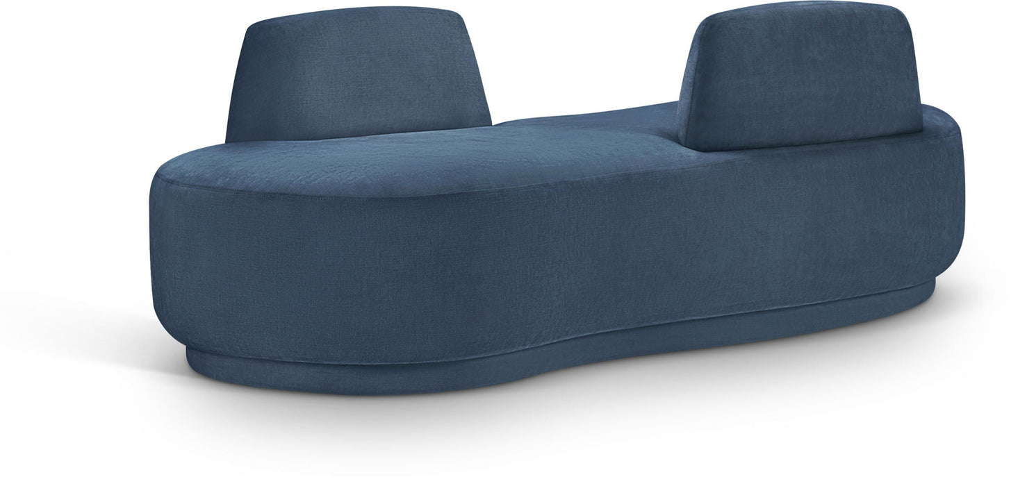 Argyle Chenille Fabric Upholstered Chaise/Loveseat