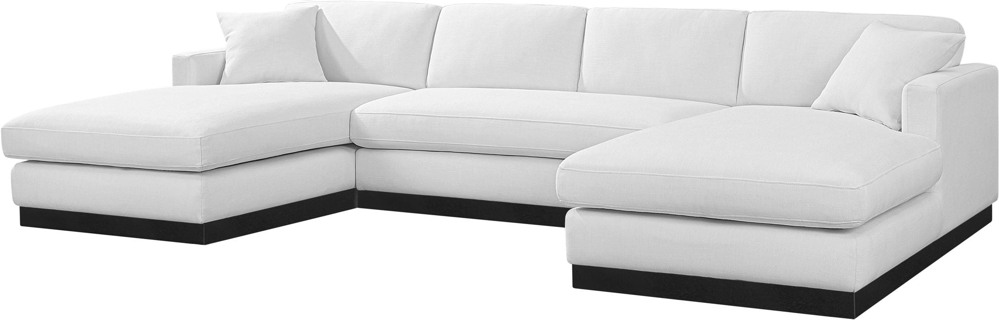 Johanna 127" Linen Textured Fabric Upholstered Sectional