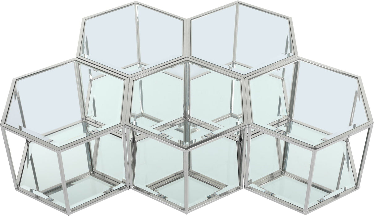 Sei Glass And Steel 5pc. Modular Coffee Table