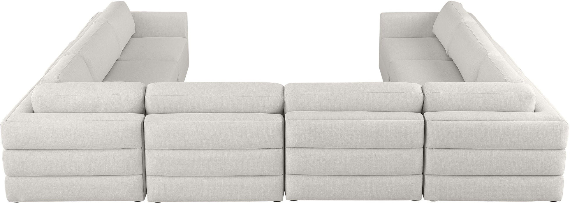 Beckham 152" Linen Textured Fabric Upholstered 8pc. Modular Sectional