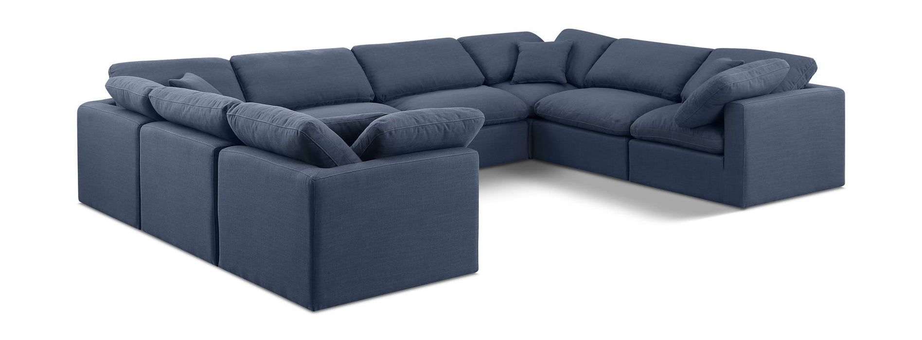 Indulge 140" Linen Textured Fabric Upholstered 8pc. Modular Sectional