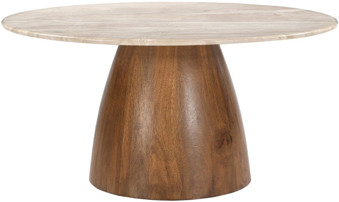 Liona Genuine Marble And Mango Wood End / Side Table
