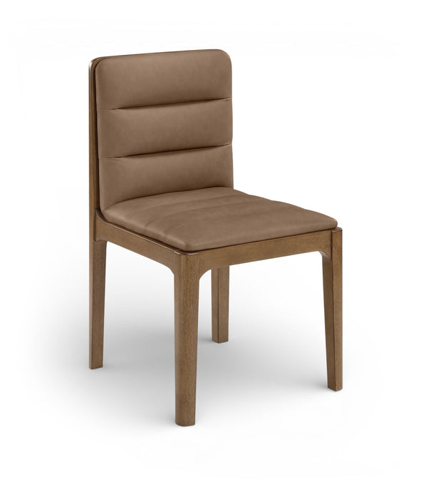 Silla de comedor tapizada de rejilla y de cuero vegano Ellis