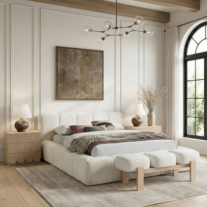 Woodcrest Vegan Leather Upholstered Bench