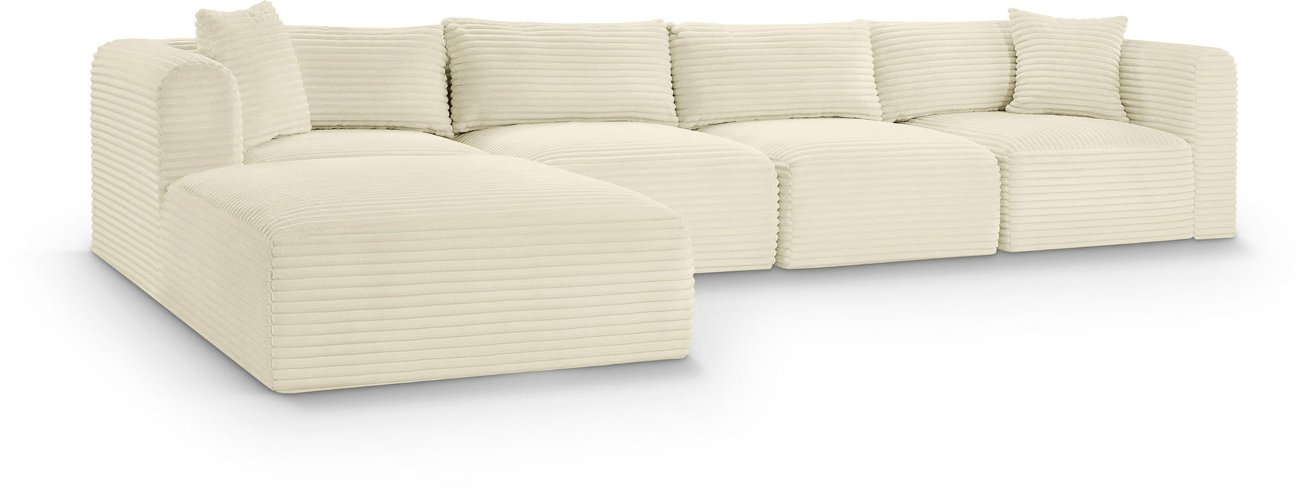 Shaggy 140" Corduroy Performance Fabric Upholstered Modular Sectional