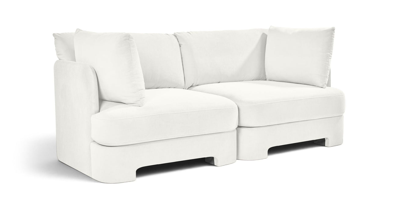 Hammond 74" Velvet Performance Fabric Upholstered 2pc. Modular Sofa