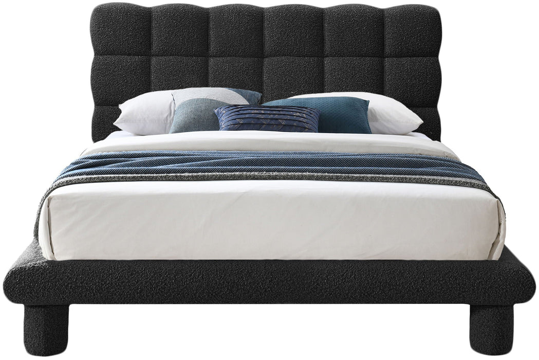 Deco Boucle Fabric Upholstered Bed