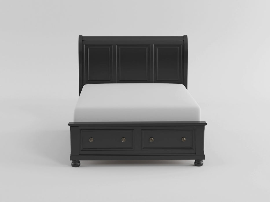 Laurelin Sleigh Platform Bed with Footboard Storage