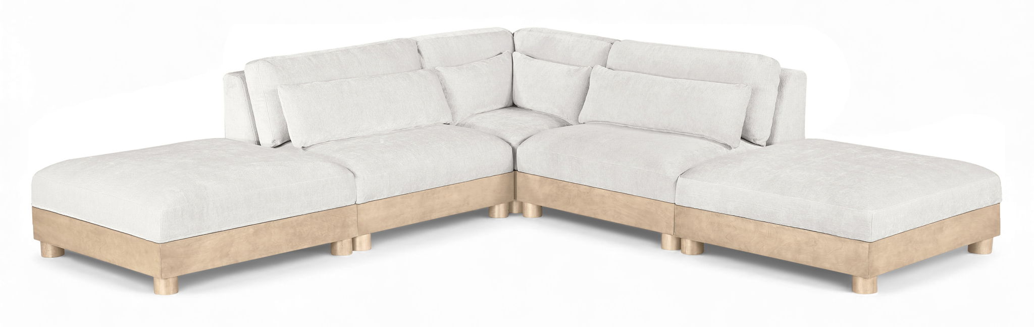 Turin 120" Chenille Fabric Upholstered 5pc. Modular Sectional