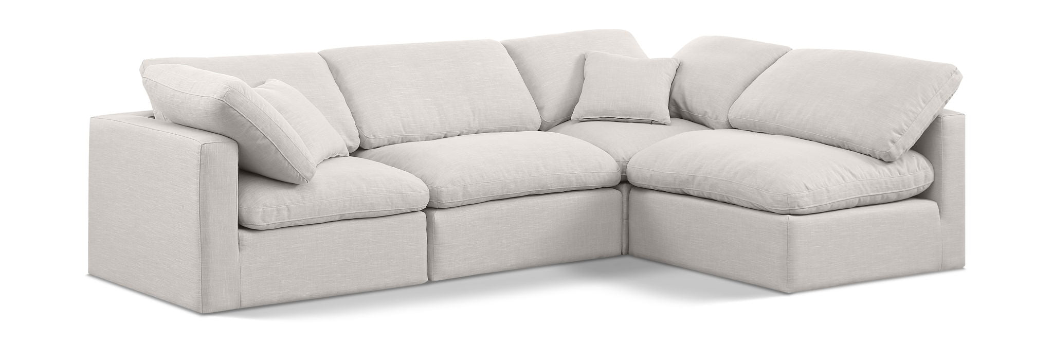 Indulge 105" Linen Textured Fabric Upholstered 4pc. Modular Sectional