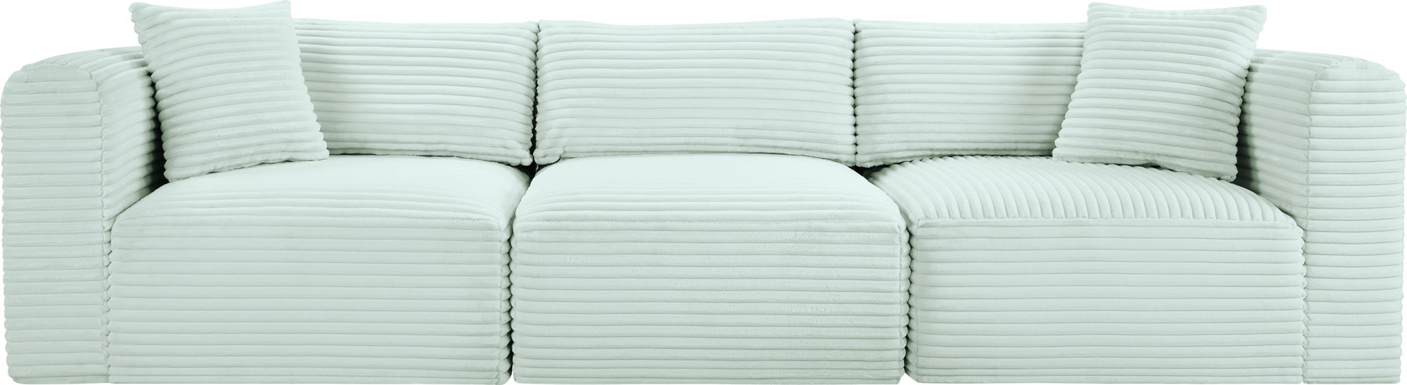 Shaggy 109" Corduroy Performance Fabric Upholstered Modular Sofa